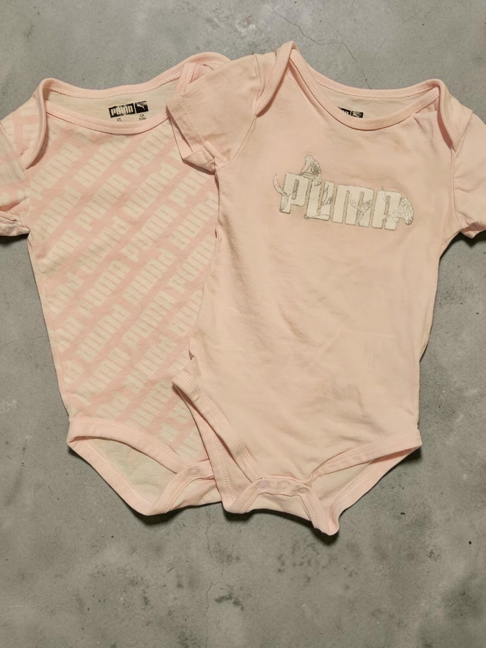 Puma Light Pink Baby One-Piece Bodysuits Set
